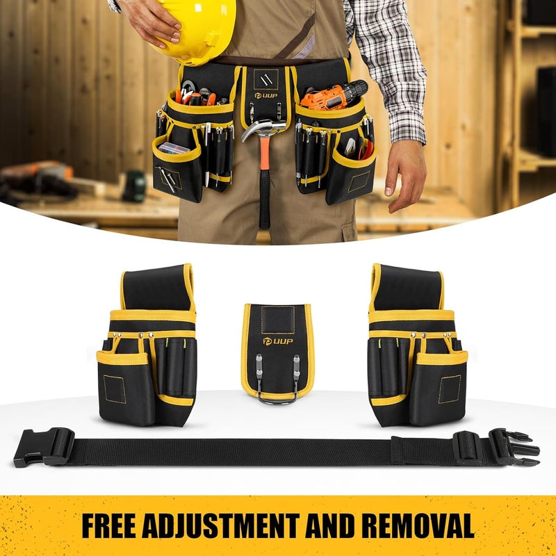 UUP Magnetic Tool Belt for Men, 26 Pockets Heavy Duty Tool Pouch, Valentine's Day Gifts, Magnet Holster Nail Utility Toolbelt Adjustable Waist Holder for Handyman Contractor Mechanic Plumber Carpentry - Image 5